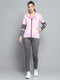Rock.it Women Pink Solid Hooded Full Sleeve Tracksuit