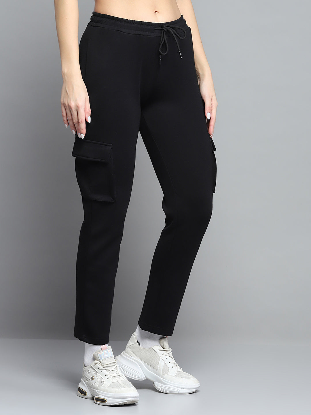 Rock.it Women Black Solid Regular Fit Lower