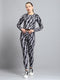 Rock.it Women Black Printed Round Neck Full Sleeve Tracksuit