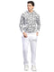 Rock.it Men White Printed Hooded Full Sleeve Winter Tracksuit