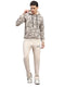Rock.it Men Beige Printed Hooded Full Sleeve Winter Tracksuit