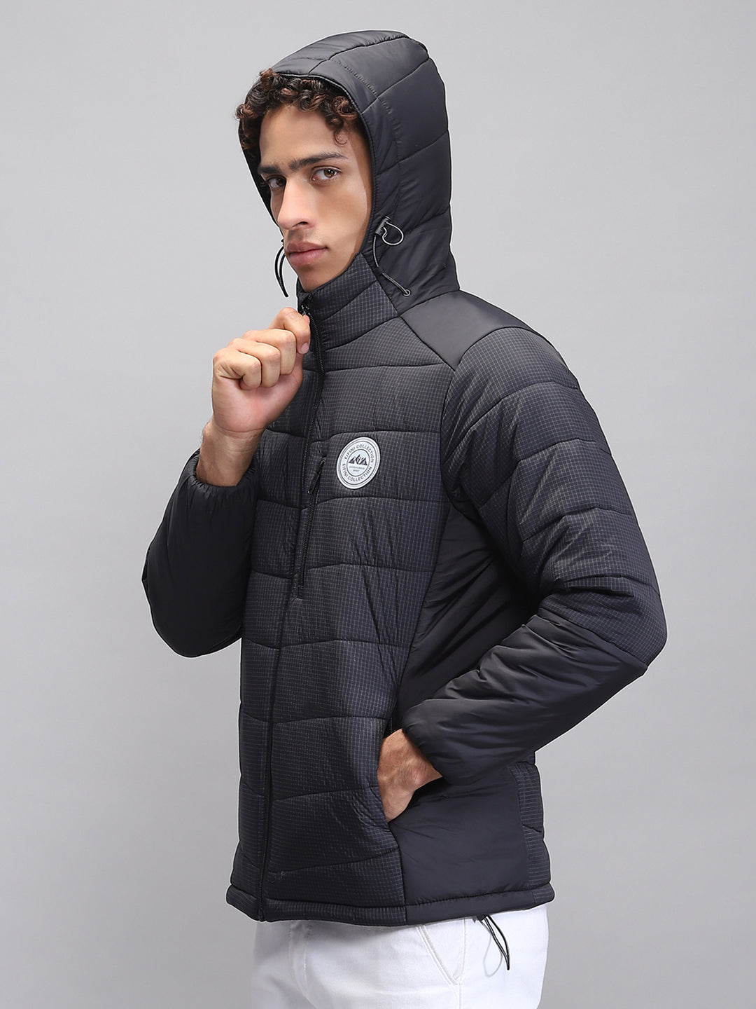 Rock.it Men Black Solid Hooded Full Sleeve Jacket