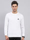 Rock.it Men White Self Design Round Neck Full Sleeve Pullover