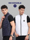 Rock.it Men Navy Blue Solid Mock Neck Sleeveless Reversible Jacket