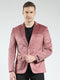 Men Red Solid Notch Lapel Collar Full Sleeve Blazer
