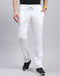 Men White Solid Regular Fit Lower