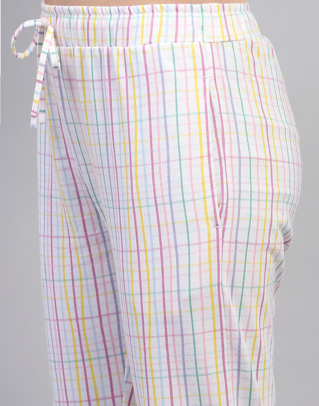 Women Yellow & White Printed Round Neck Half Sleeve Lower Set