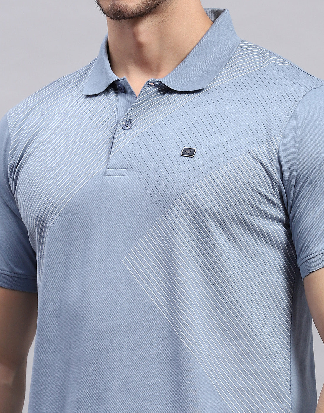 Men Blue Solid Polo Collar Half Sleeve Lower Set