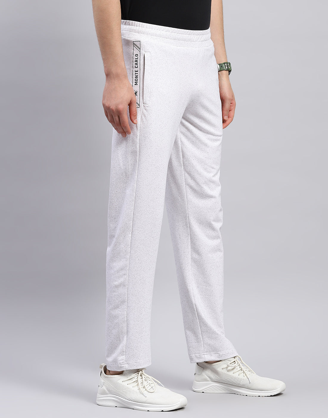 Men Off White Solid Regular Fit Lower