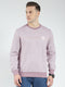 Men Pink Self Design Round Neck Full Sleeve Reversible Winter T-Shirt
