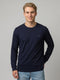 Men Navy Blue Solid Round Neck Full Sleeve T-Shirt