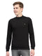 Men Black Solid Turtle Neck Full Sleeve Winter T-Shirt