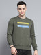 Men Green Printed Round Neck Full Sleeve Sweatshirt