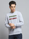 Men Grey Printed Round Neck Full Sleeve Sweatshirt