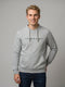 Men Grey Printed Overlap Neck Full Sleeve Sweatshirt