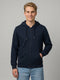 Men Navy Blue Solid Hooded Full Sleeve Sweatshirt