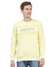 Men Yellow Printed Round Neck Full Sleeve Sweatshirt