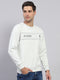 Men Grey Printed Round Neck Full Sleeve Sweatshirt