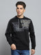 Men Black Printed Round Neck Full Sleeve Sweatshirt