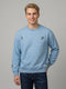 Men Sky Blue Printed Round Neck Full Sleeve Sweatshirt