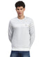 Men Sky Blue Printed Round Neck Full Sleeve Sweatshirt
