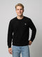Men Black Printed Round Neck Full Sleeve Sweatshirt