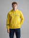 Men Yellow Printed Hooded Full Sleeve Sweatshirt
