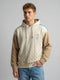 Men Beige Printed Hooded Full Sleeve Sweatshirt