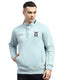 Men Blue Printed Mock Neck Full Sleeve Sweatshirt