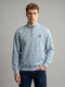 Men Blue Printed Collar Full Sleeve Sweatshirt
