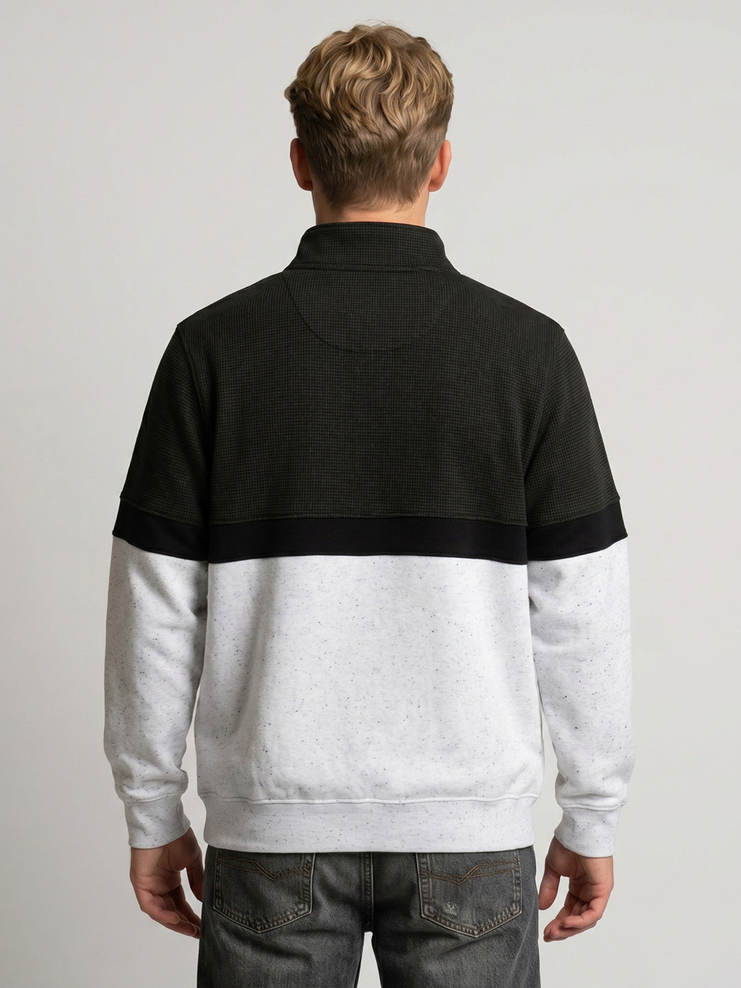 Men Olive Self Design Turtle Neck Full Sleeve Sweatshirt