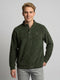 Men Green Self Design Mock Neck Full Sleeve Sweatshirt