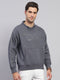 Men Blue Printed Fashion Neck Full Sleeve Sweatshirt