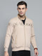 Men Beige Printed Turtle Neck Full Sleeve Sweatshirt