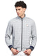 Men Grey Printed Turtle Neck Full Sleeve Sweatshirt