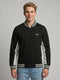 Men Black Solid Collar Full Sleeve Sweatshirt