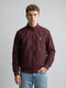 Men Maroon Solid Turtle Neck Full Sleeve Bomber Jacket
