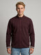 Men Maroon Solid Stand Collar Full Sleeve Sweatshirt
