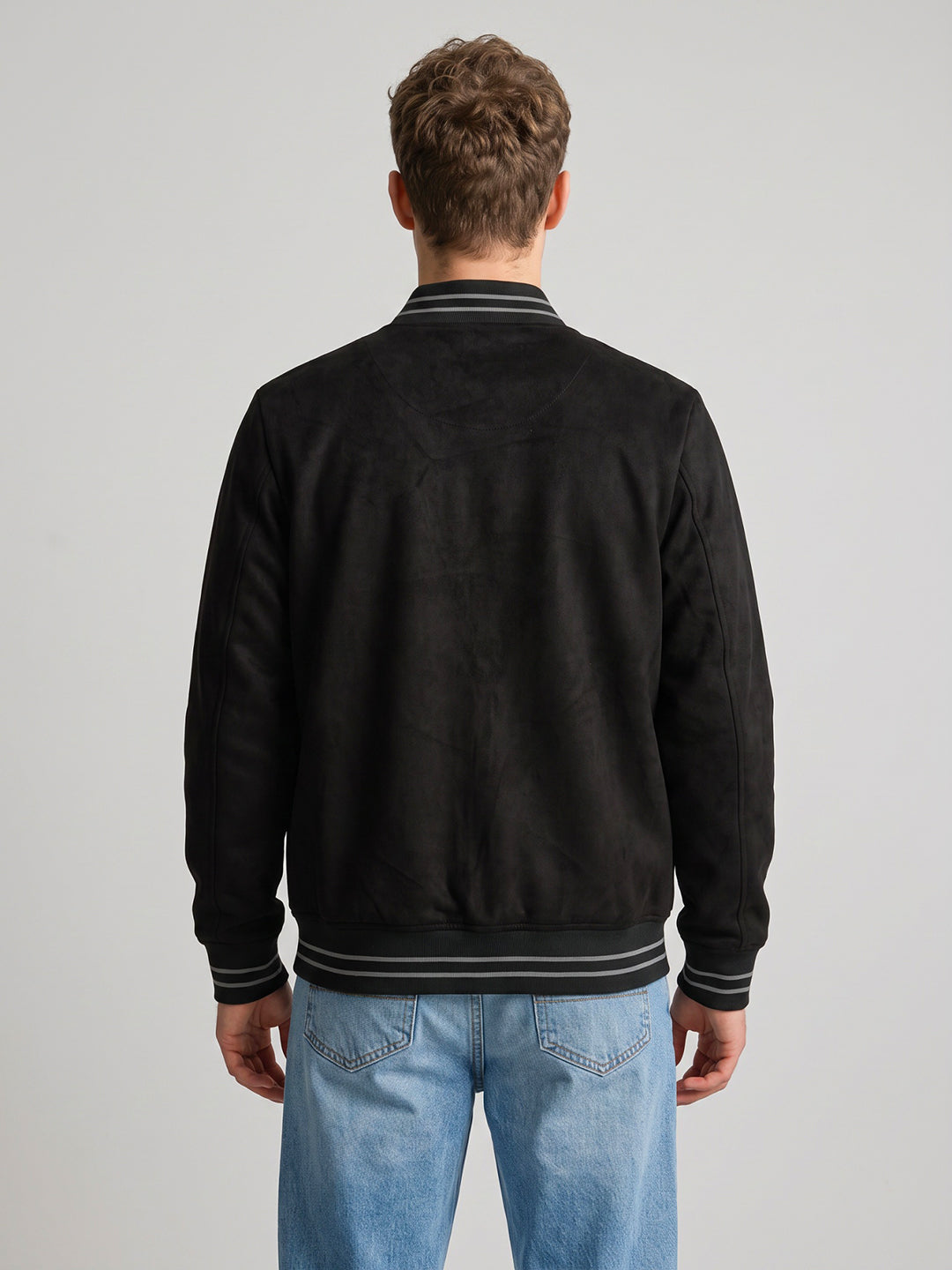 Men Black Solid Overlap Neck Full Sleeve Sweatshirt