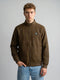 Men Brown Solid Turtle Neck Full Sleeve Sweatshirt