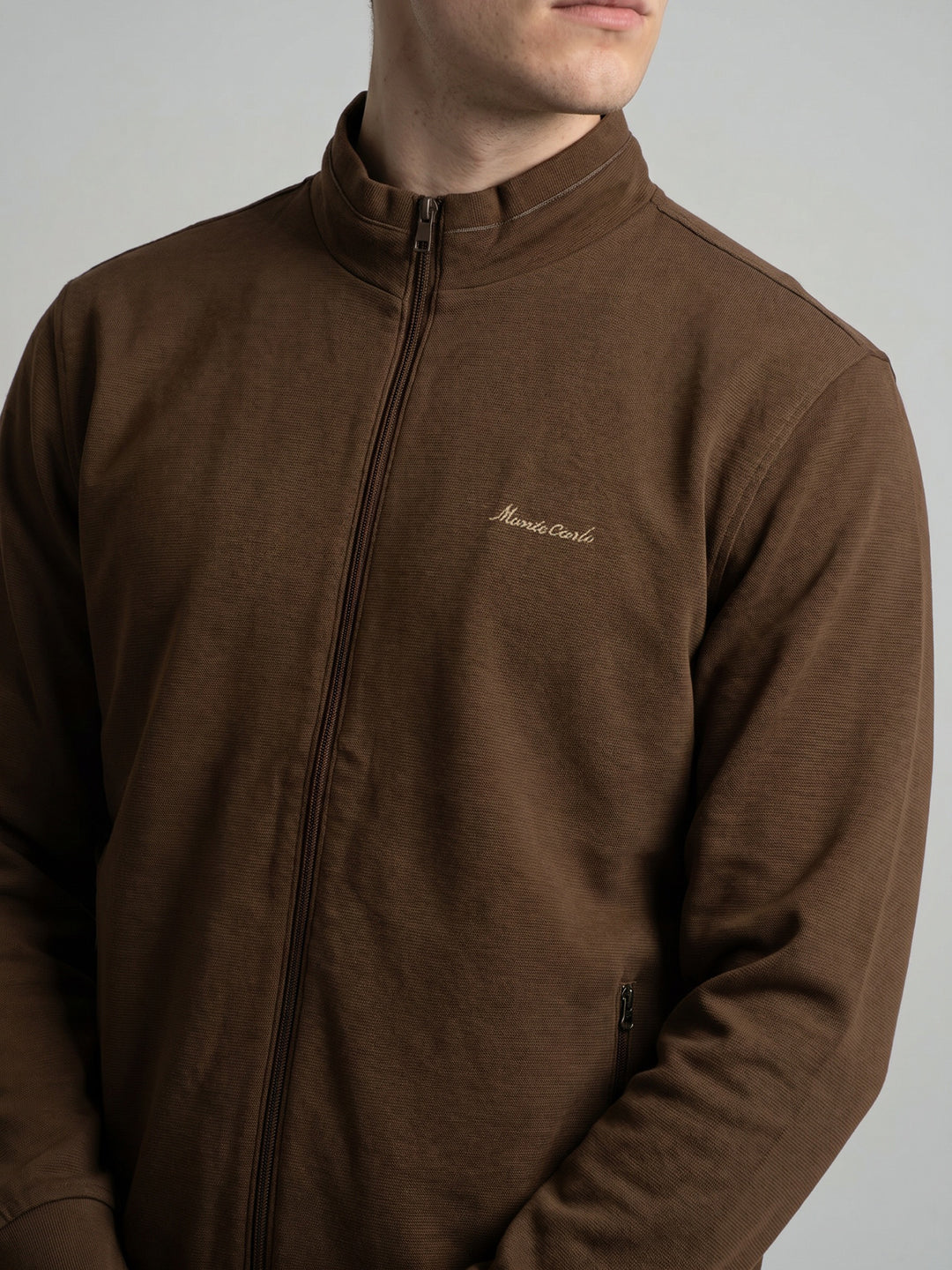 Men Black Jacquard Collar Full Sleeve Reversible Knitted Jacket