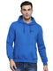 Men Royal Blue Solid Hooded Full Sleeve Sweatshirt