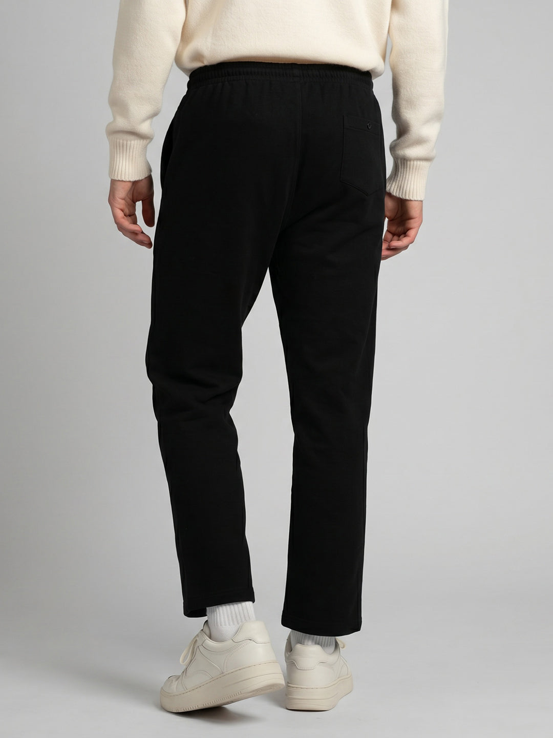 Men Black Solid Regular Fit Lower