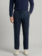 Men Navy Blue Solid Regular Fit Winter Lower