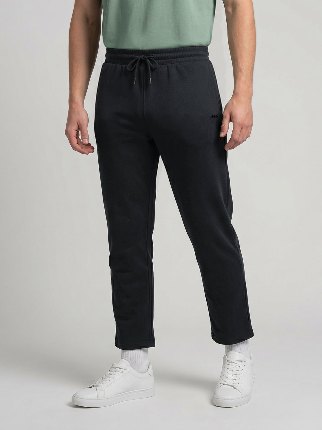 Men Grey Solid Regular Fit Lower