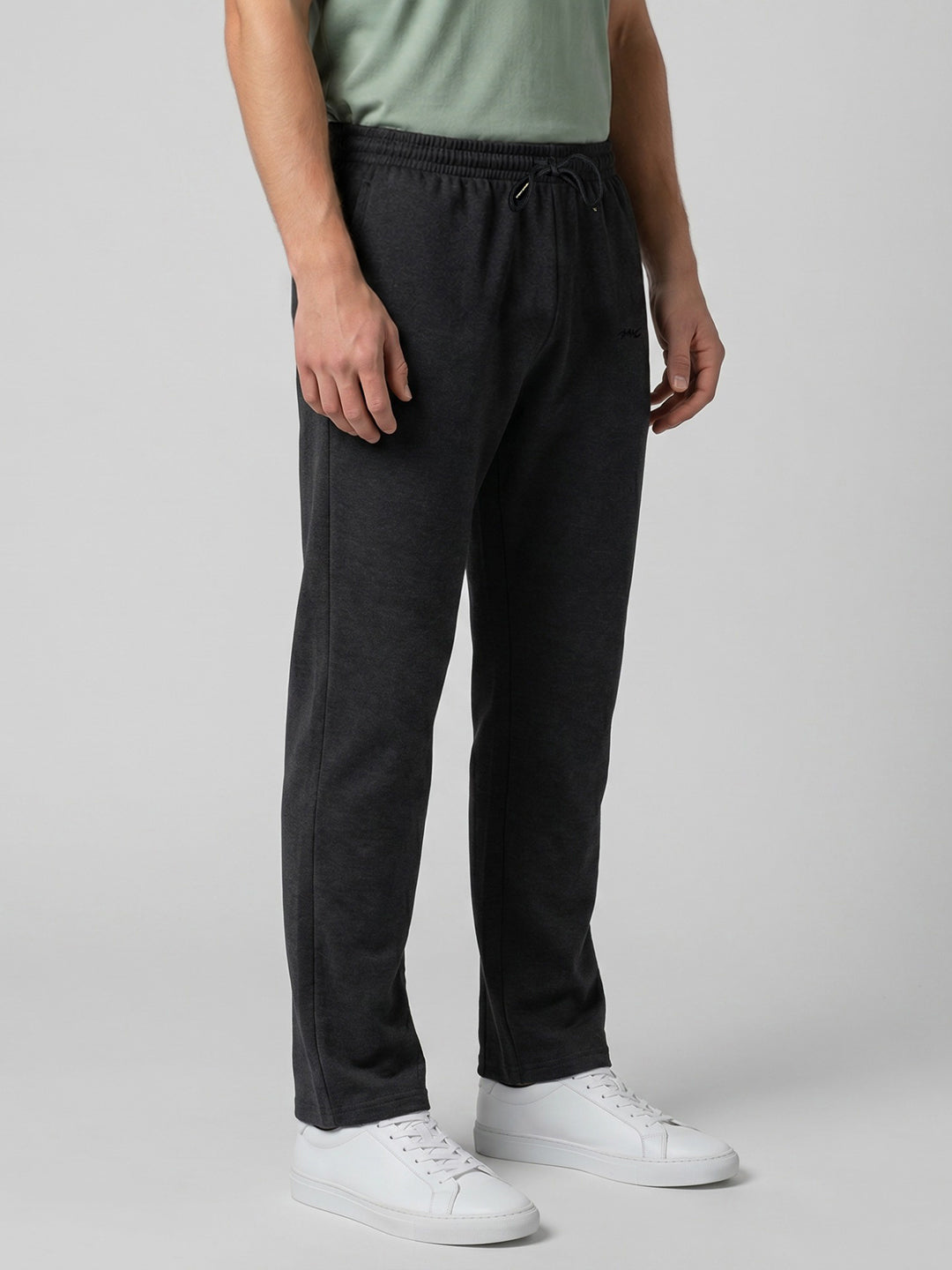 Men Grey Solid Regular Fit Lower