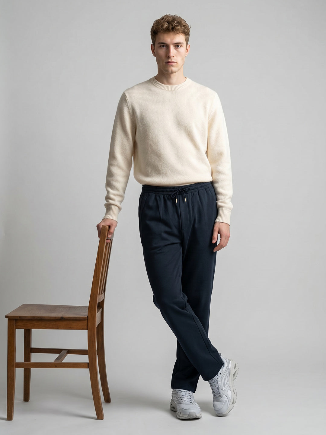 Men Navy Blue Solid Regular Fit Lower