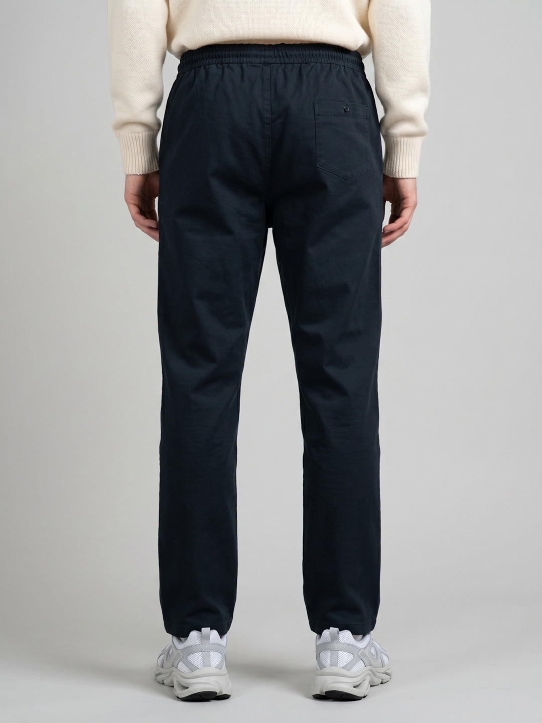 Men Navy Blue Solid Regular Fit Lower