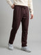 Men Maroon Solid Regular Fit Lower