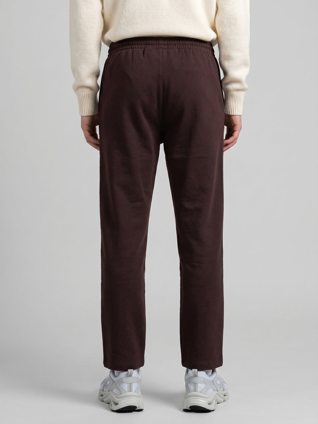 Men Maroon Solid Regular Fit Lower
